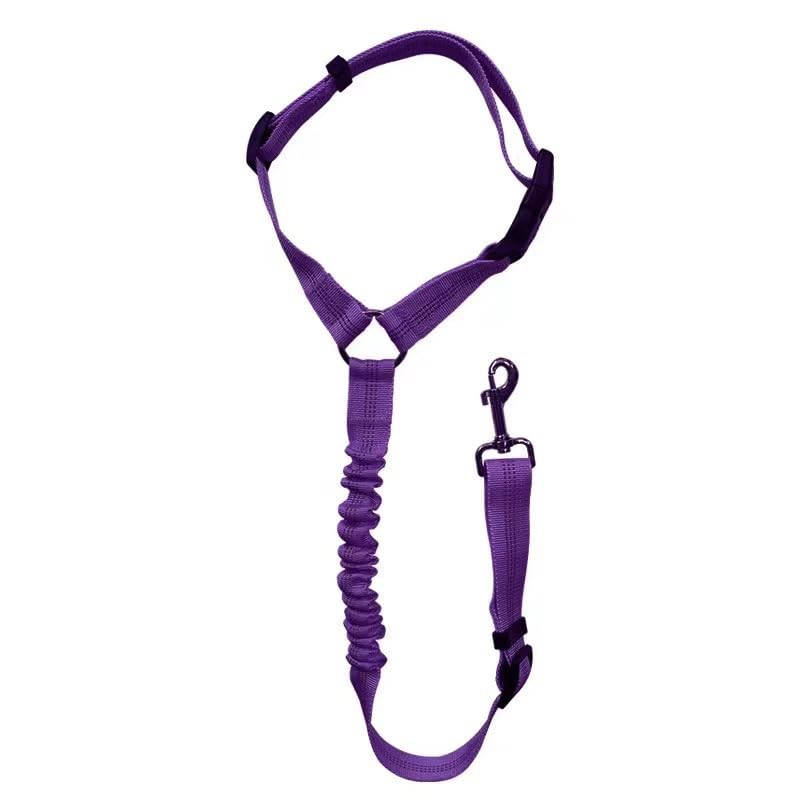 Elastic Retractable Dog Leash for Car Belts 1 Pack - Adjustable Pet Safety Tether for Vehicle Travel, Hands-Free Dog Restraint for Backseat,Purple - color: purple