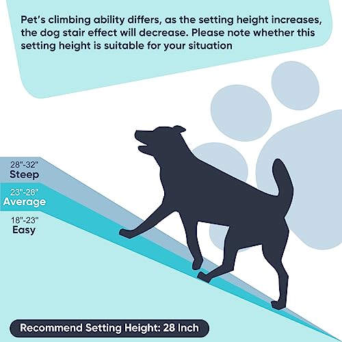 62 Inches Folding Dog Ramp for Cars Trucks SUVs Portable Pet Ramps for Large Dogs Non-Slip Stairs Step Ladder with Raised Siderails, Black