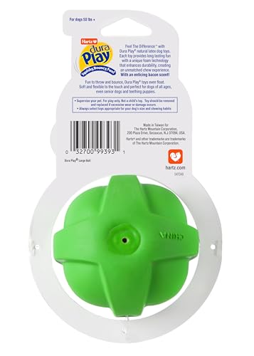 Hartz DuraPlay Bacon Scented Dog Toys, Large 1 Count, Colors may vary - size: 1 Count, style: Large Ball