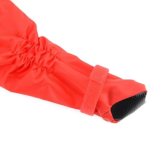 PAIDEFUL Small Dog Full Body Coverage Raincoat Solid Four-Leg Onesie Rain Jacket Waterproof Hoodie Puppy Clothes Button Lightweight Cats Costume, Red, S - color: red, size: S: Chest: 13.8", Back: 10.6"
