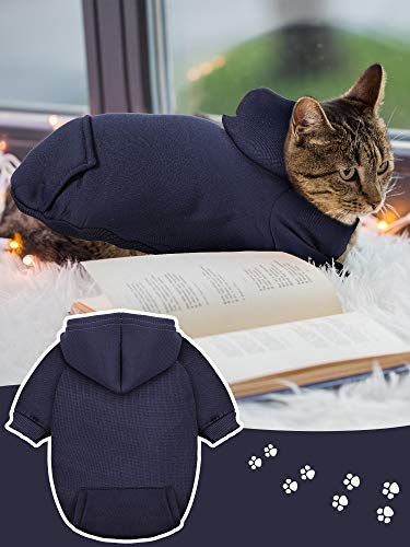 Syhood 4 Pieces XXS Dog Sweaters Dog Hoodie Clothes with Hat for Small Dogs Puppy Pet Winter Warm Hoodies Coat Sweater Shirt Chihuahua Clothes with Pocket - size: XXS