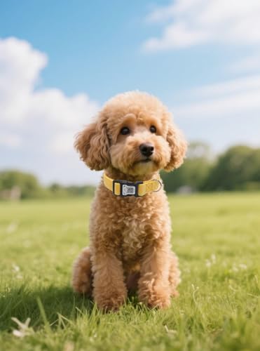 THAIN Smart QR Code Dog Collar-Nylon & Velvet Pet Collar with Unique ID Registration, Adjustable Plastic Buckle for Small Dogs–Black, Red, Pink, Yellow (Yellow, S) - color: Yellow, size: S