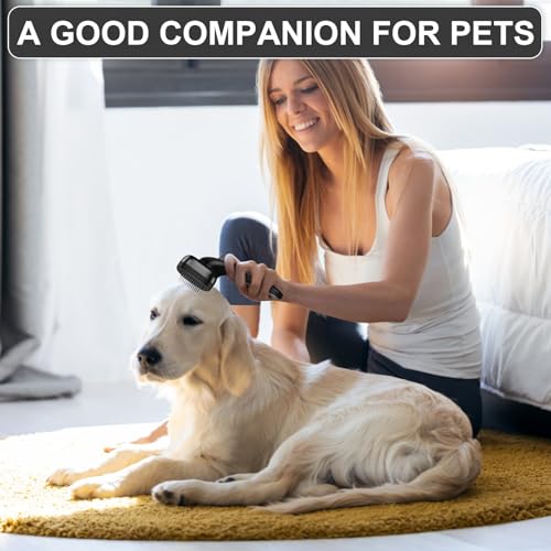 Self Cleaning Slicker Brush for Dog and Cat Deshedding, Black | Shedding Brush for Dogs & Cats, One-Click Retractable Bristles for Easy Cleaning Flying Hair at Home - color: Black 1 PCS