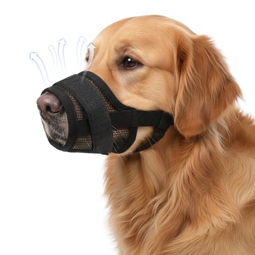 Dimeho Dog Muzzle Set for Small Medium Large Dogs, Breathable Mesh Guard Anti-Biting Chewing Mesh Muzzle with Adjustable Strap for Grooming Walking Vet Visiting Chewing Protection(9 PCS)