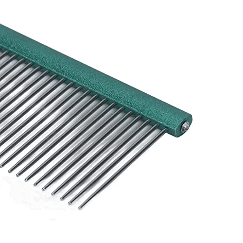 Greyhound Comb For Dogs, Metal Dog Comb Dog Combs with Rounded Ends Dog Comb Cat Comb For Removing and Knots Grooming Tool For Long Short Haired Dog (Green 13cm/5.1in) - size: Green 13cm/5.1in