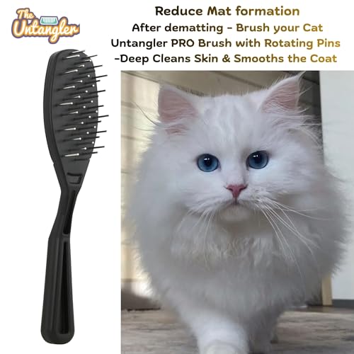Cat Comb - 5" with ultra fine silky smooth rotating teeth for gentle mat clearing; 7" with dual-spaced teeth, SkyBlue - color: SkyBlue, size: 5"