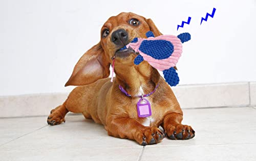 Comtim 2 Pack Durable Dog Chew Toys, Unstuffed Squeaky Dog Toys for Small Dogs and Puppies - size: Rabbit & Pig