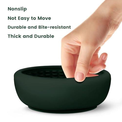Dog Slow Feeder Licking Bowl,Anxiety Relief Treat Dispenser, Non-Slip Anti-chocking Pet Dish, Interactive Puzzle Toy for Mediuml Large Breed,Freezable BPA Free Silicone Dishwasher Safe - color: green, size: L