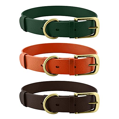 Tuff Pupper Classic Heavy Duty Dog Collar | 10x Stronger Than Leather | 100% Waterproof & Odor Proof Dog Collar | Tough Rust-Proof All Metal Hardware - color: Forest Green
