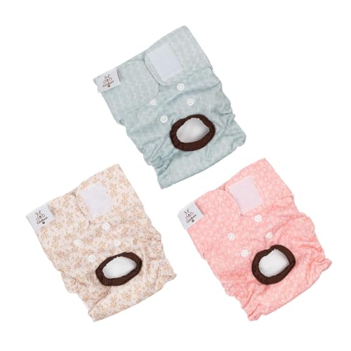 CuteBone Dog Diapers Female Washable Small Medium Large 3 Pack Reusable Doggie Diapers Puppy Period Pants for Doggy Heat Cycle Peeing - size: XS