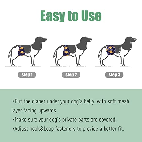 wegreeco Washable Male Dog Diapers (Pack of 3) - Washable Male Dog Belly Wrap (Vast Sky, XS) - color: Vast Sky, size: X-Small (Pack of 3)