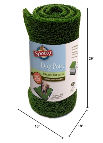 Spotty Indoor Potty Replacement Pad, House Training Pet Puppy Dog Artificial Grass Rug Turf Pee Mat Green 29x18 Inch (Pack of 1)