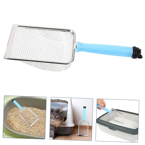 Stainless Steel Cat Litter Scoop Metal Cat Litter Shovel with Wide Mouth Design Pet Care Tool for Easy Cleaning of Litter Box Mesh