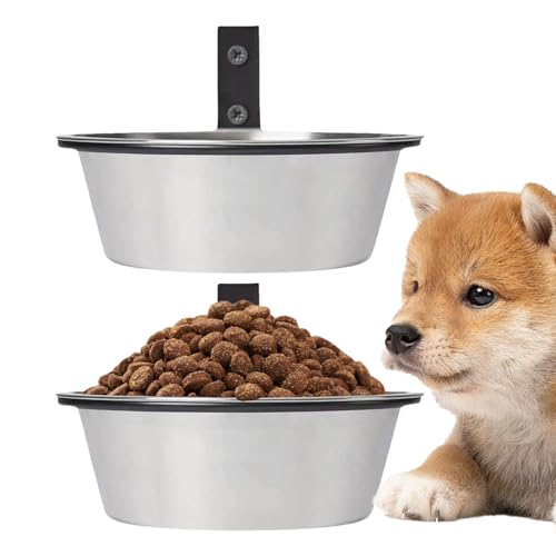 Dog Bowl, Pet Feeder, Cat Dish, Wall Mounted Bowl Set, Stainless Steel Spill Proof Design, with Foldable Elevated Stand, for Puppy Bunny Indoor Feeding Station Use