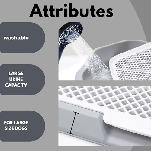 Indoor Dog Potty Tray, Pee Pad Holder 23.6"x17.7", Puppy Training Toilet, Leak-Proof Pet Litter Box for Small & Medium Dogs, Housebreaking & Pet Bathroom Solution (Gray)