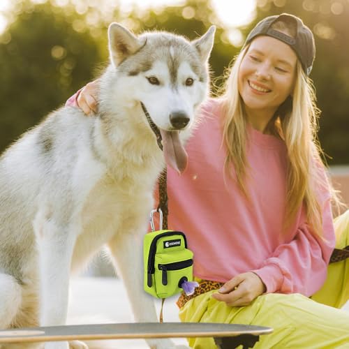 Dog Treat Pouch Dog Poop Bag Holder for Leashes, Pets Snack Container With Inner Small Bag, Puppy Supplies Perfect for Training and Walking - Hands Free Dog Waste Bag Dispenser -Dog Travel Accessories - color: Green 2