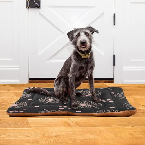 Tropical Floral Pattern Pet Bed Mat for Dogs and Cats, Soft Washable Crate Pad with Non-Slip Bottom, Cozy Bed Cushion for Small Medium Large Pets, 24x36 Inch - size: Medium