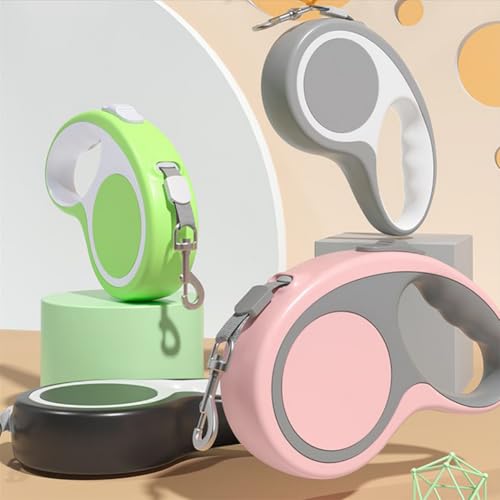 Retractable Dog Leash Pink, Auto Adjustable Extendable Dog Lead Durable And Tangle Free Nylon Tape For Small Medium Pet Dogs Cats Walking, 16FT/5m - color: Pink, size: Medium (16.4 ft)
