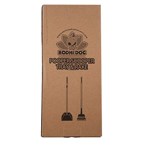 Bodhi Dog Pooper Scooper for Small to Large Dogs - Heavy Duty Metal Long Handle Tray & Rake Poop Scoop - Durable, Rust-Resistant, Great for Grass, Streets, Gravel & Outdoor Cleanups - size: Large