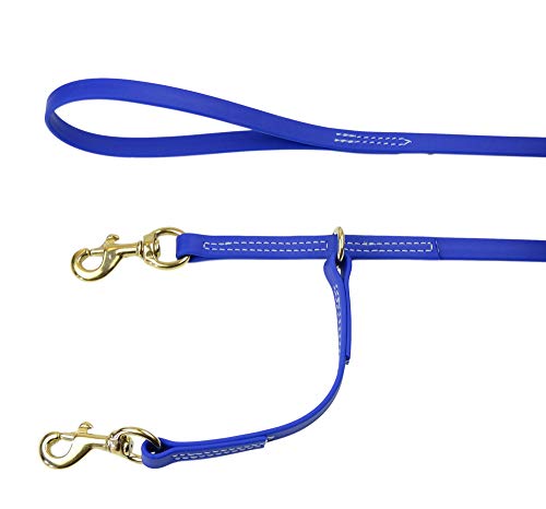 5/8 Inch x 6 Feet RedLine K-9 All Weather Prong Collar Leash - Blue - color: Blue