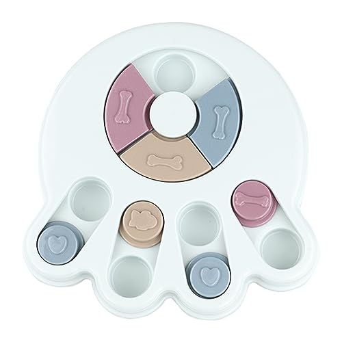 Round Dog Puzzle Toy – Interactive Slow Feeder with Sliding Parts for Brain Training