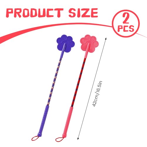 2Pcs Dog Training Stick, 16.5 Inch Rubber Dog Training Tools with Non-Slip Handle, Plum Claw and Lanyard, Cute Stick for Puppy Cat