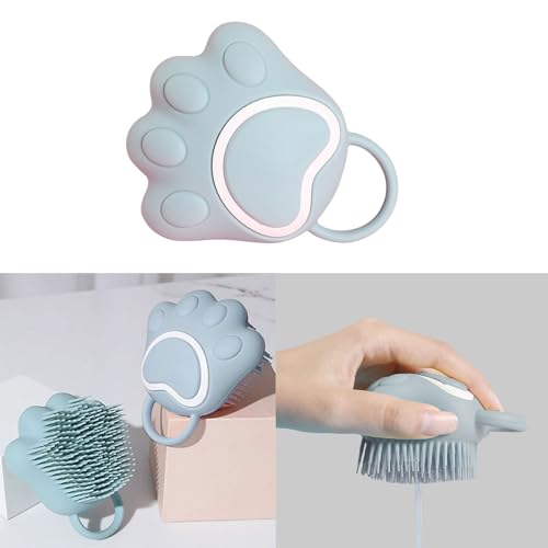 Pet Bathing Brush Soft Silicone Massager Shower Bathing with Shampoo Dispenser Dogs Grooming Tools Pets Bath for Cats and Dogs Bath Massage with Soap and Shampoo Dispenser