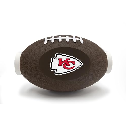 Pets First NFL Kansas City Chiefs Football Treat Dispensing Toy for Dogs, Cats - Interactive Fun, Natural Rubber Toy - color: Kansas City Chiefs