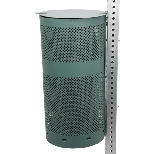 ZERO WASTE USA - Round Outdoor 10 Gallon Capacity Waste Can - 100% Rust-Free, Powder-Coated, Commercial Grade Aluminum to Withstand Weather. 10-Year Warranty (Matte Black) - color: Black