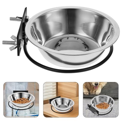Abaodam Wall-Mounted Raised Dog Bowls Stainless Steel Feeder Deep Large Bowl Elevated Feeding Station for Small Dogs and Cats