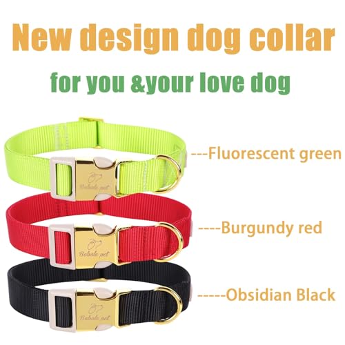 Nylon Dog Collar - Adjustable Black Soft Webbing Dog Collars for Small Medium Large Dogs Boy Girl Puppy Collar with Safety Metal Buckle XS - color: Nylon-Black, size: XS