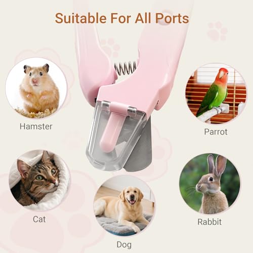 2 in 1 Cat & Dog Nail Clippers Grinder with Lights, Quick Sensor Safety Guard & Ultra-Quiet USB Rechargeable Cat & Dog Nail Trimmers, Dog Nail Grinder with 2 Bells for Women(Pink)