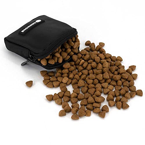 Dog Training Treat Pouch, Waterproof Dog Treat Bag, Dog Treat Pouch with Clip, Treat Pouches for Pet Training, Puppy Treat Tote - color: Black 2.0