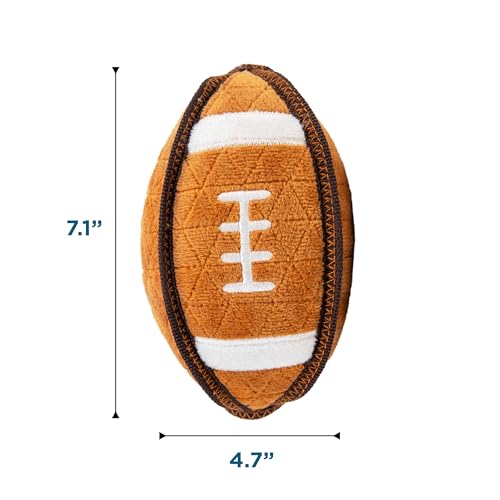 Outward Hound Xtreme Seamz Dog Toy, Reinforced Seams & Multiple Stitching, Durable Plush with Squeakers, Football, 7.1”