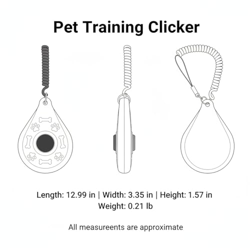 Dog Training Clicker with Wrist Strap - Ergonomic Mechanical Sound Signal for Obedience & Trick Training, Durable PP Plastic (1 Pack) - color: Yellow