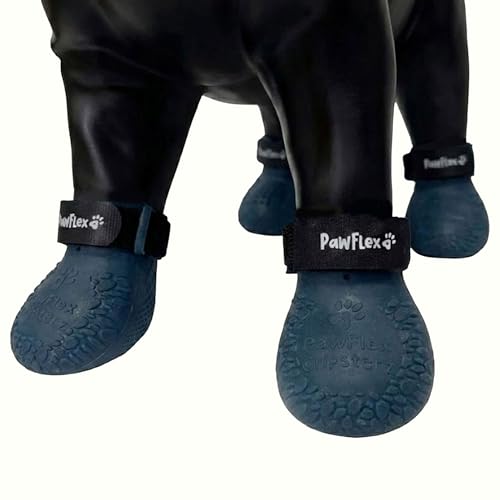 PawFlex Gripsterz All Weather Waterproof Nonslip Silicone Dog Boots. Super Stretchy Paw Protection - Dog Shoes for Hot Pavement, Snow, Ice, and Rain. Provides Traction on Slippery Surfaces - color: Sea Blue, size: XS