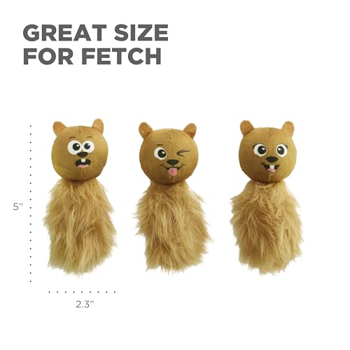 Outward Hound Nina Ottosson Plush Replacement Chipmunk Toys for Snuffle N' Treat Dog Ball Puzzle - 3 Pack - color: Extra Chipmunks (Brown)