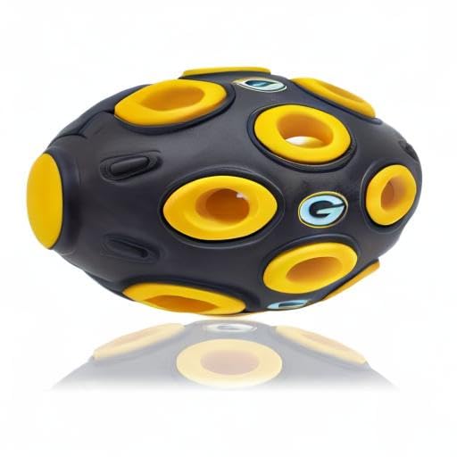 Pets First NFL Green Bay Packers Football Treat Dispensing Toy for Dogs and Cats, Rubber Ball, Interactive Fun, Natural Rubber - color: Green Bay Packers