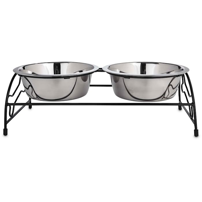 EveryYay by Petco Dining in Stainless Steel Double Diner for Dogs 7 Cups - size: Large
