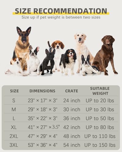 NUPIDA Orthopedic Dog Beds Large Sized Dog Waterproof Lining with Removable Washable Cover and Non-Slip Bottom, Quilting Pet Bed, 35x23 Inch, Dark Gray - color: Dark Gray, size: 35.0"L x 22.0"W x 3.0"Th