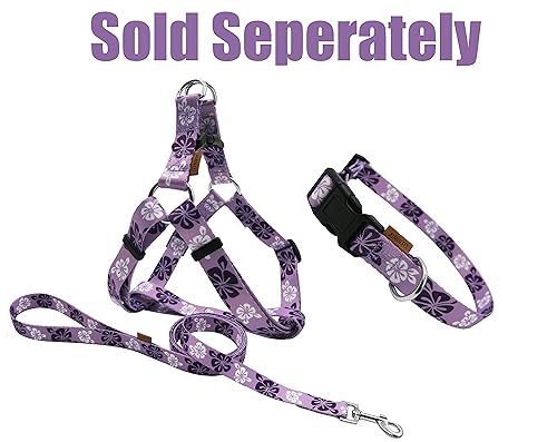 Dog Collar, Cute Floral Pattern, Soft and Adjustable Collar with Quick Release Buckle (S (Neck 11-18", Width 5/8"), Hawaiian Purple) - color: Hawaiian Purple, size: S (Neck 11-18", Width 5/8")