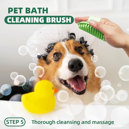 Pet Grooming Kit - 7 PCS Green Deshedding Brush Set with Undercoat Rake, Slicker Brush, Bath Brush & Nail Clipper for Short & Long-Haired Dogs and Cats - color: A-Green