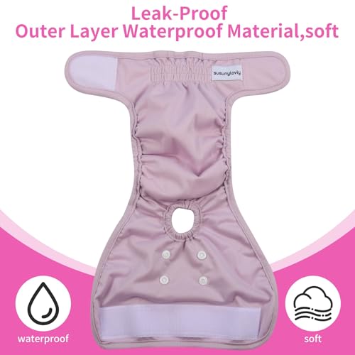 Washable Female Dog Diapers for Small Dogs,Pack of 4 Reusable Puppy Diapers Super Absorbent Dogs Pants in Period,Heat Cycle,Incontinence,Excitable Urination,Medium - size: Medium