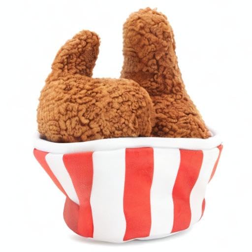 Barkbox 2 in 1 Interactive Plush Dog Toy - Rip and Reveal Toy for Dogs and Puppies - Stimulating Squeaky Pet Toys | Bucket o' Fried Licken - color: Bucket o’Fried Licken