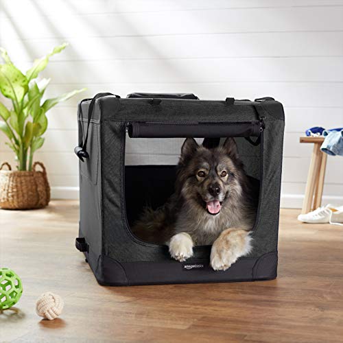 Amazon Basics Foldable Portable Soft Pet Dog Crate Carrier Kennel, 36 x 24 x 24 inches, Black - color: BLACK, size: 36.0"L x 24.0"W x 24.0"H