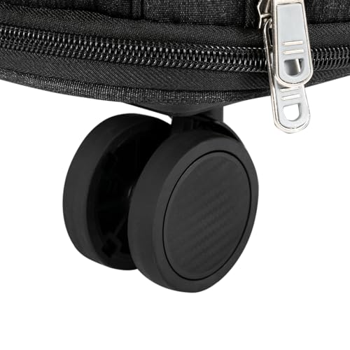 Double-Compartment Pet Rolling Carrier with Wheels, 13.78 * 10.24 * 24.01 in Ajustable Pet Carrier, 22.05 lbs Bearing Collapsible Pet Trolley Bag for Cats, Dogs, Pet Ferrets, Rabbits (Black) - color: Black