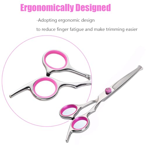 Dog Grooming Scissors, Stainless Steel Dogs Cats Pets Grooming Shears - style: Round head straight scissors