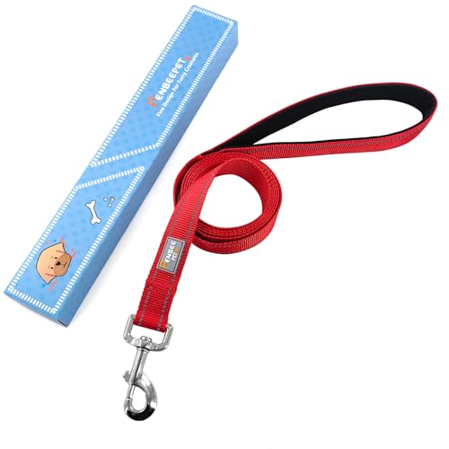 Dog Leash 6 FT Padded Handle Nylon Reflective Dogs Leashes for Small Dogs Red - color: Refl Red, size: Small : 5/8" x 6 FT