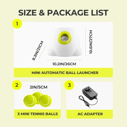 ALL FOR PAWS Automatic Dog Ball Launcher, Interactive Ball Thrower Dog Toys Includes 3pcs Tennis Balls for Small/Medium Dogs