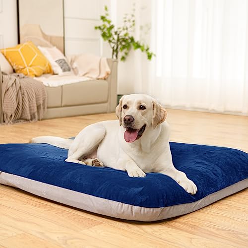 Magic Dog Super Soft Medium Dog Bed, 32 Inches Orthopedic Foam Pet Beds with Anti Slip Bottom, Dog Sleeping Mattress with Removable and Washable Cover, Blue M,32'' X 24'' X 3'' - color: Blue, size: 32.0"L x 24.0"W x 3.0"Th